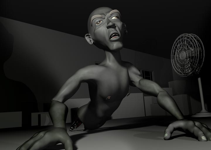 Chris Wall, 3D Animation, Lightwave, Severed Zombie