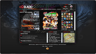 Website Design for CLACK! Industries, Silkscreen and Graphic Design